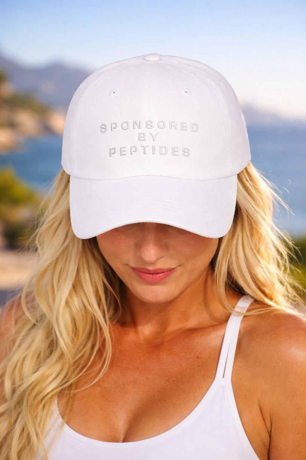 Sponsored by Peptides | Funny Baseball cap | Embroidery