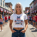 Red, White & Reformer Crop Tee — Patriotic Pilates/Barre Shirt