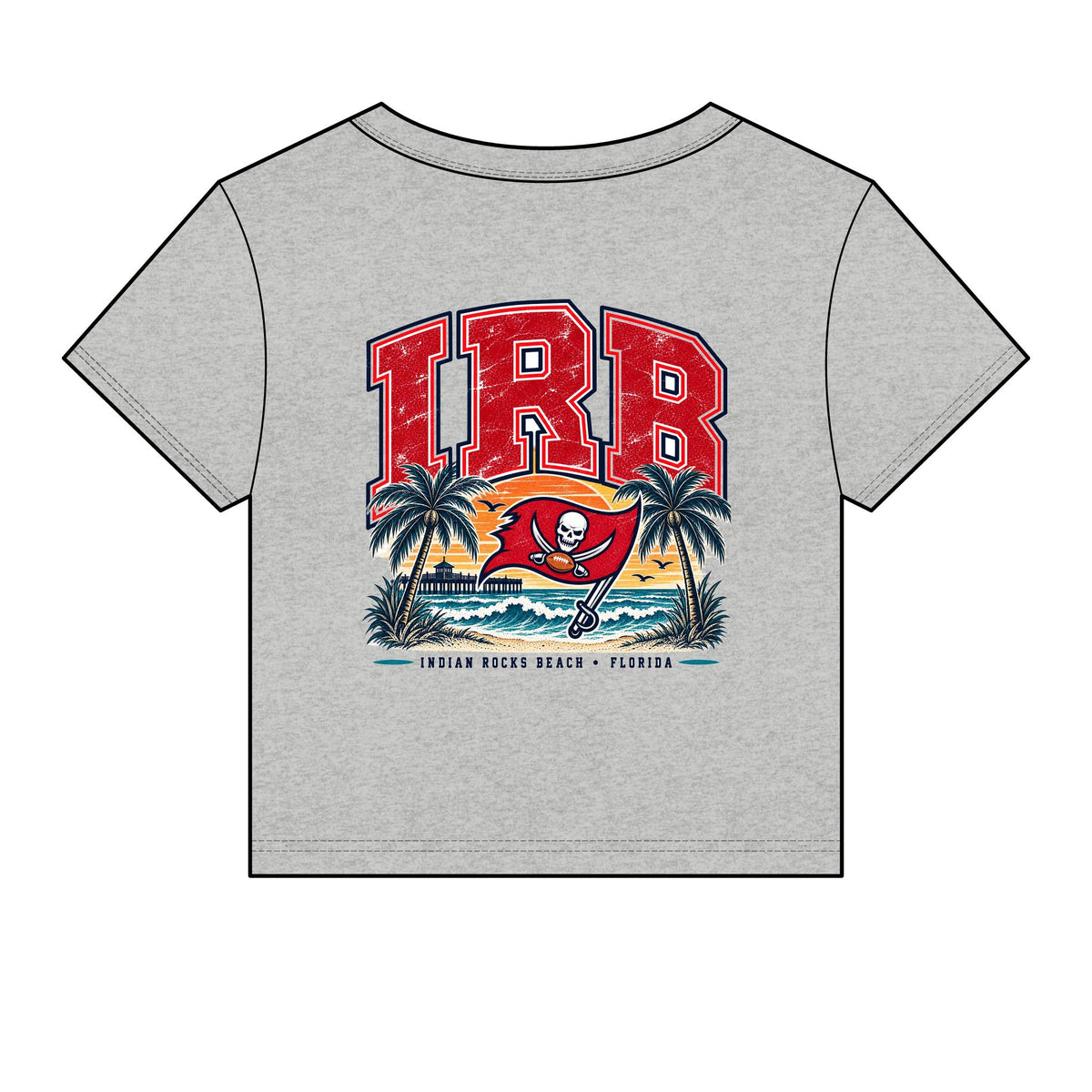 Baby Tee — TB Tampa Bay Buccaneers Retro Beach Palm Graphic