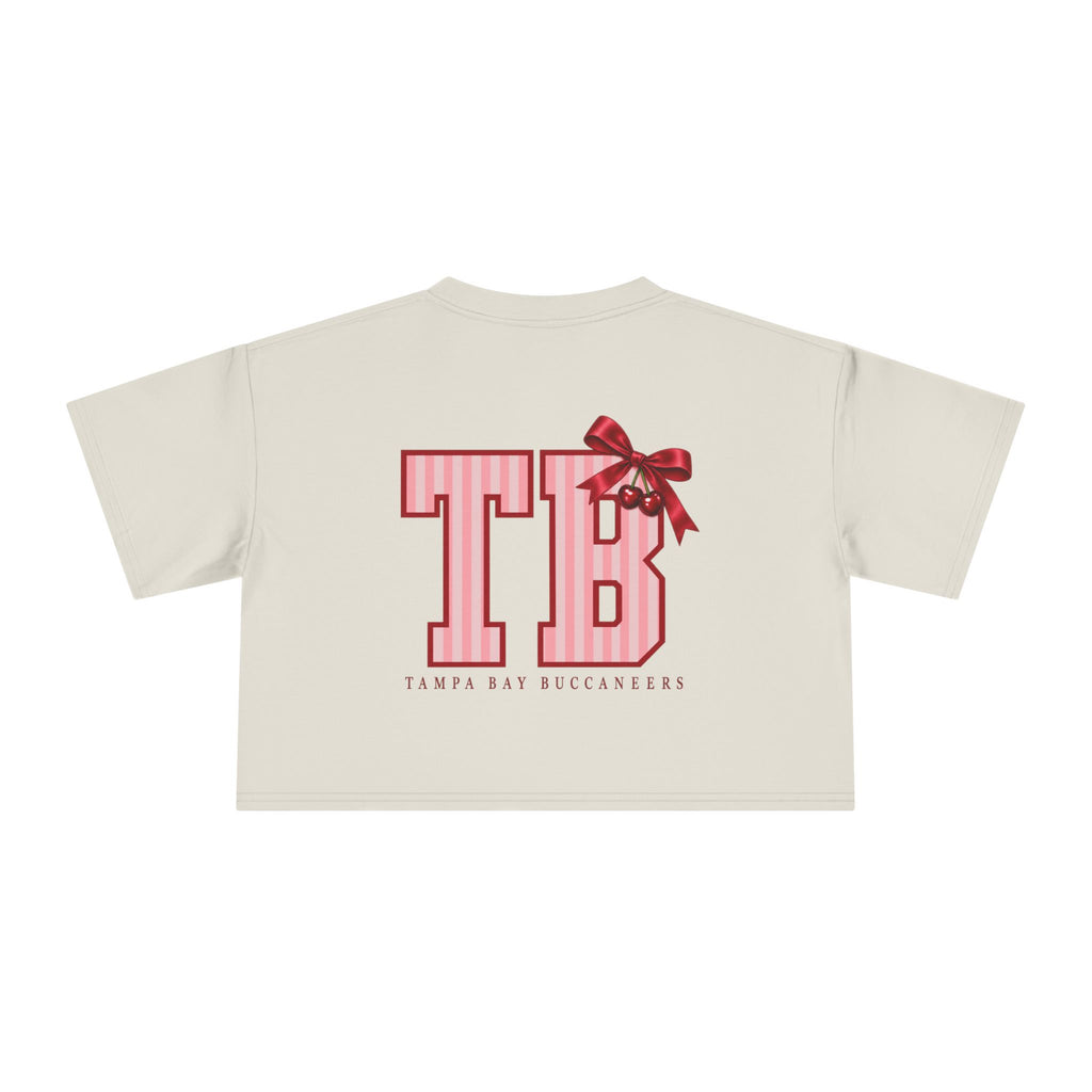 Crop Tee — "this is my football shirt" Tampa Bay Buccaneers Pink TB Crop Tee