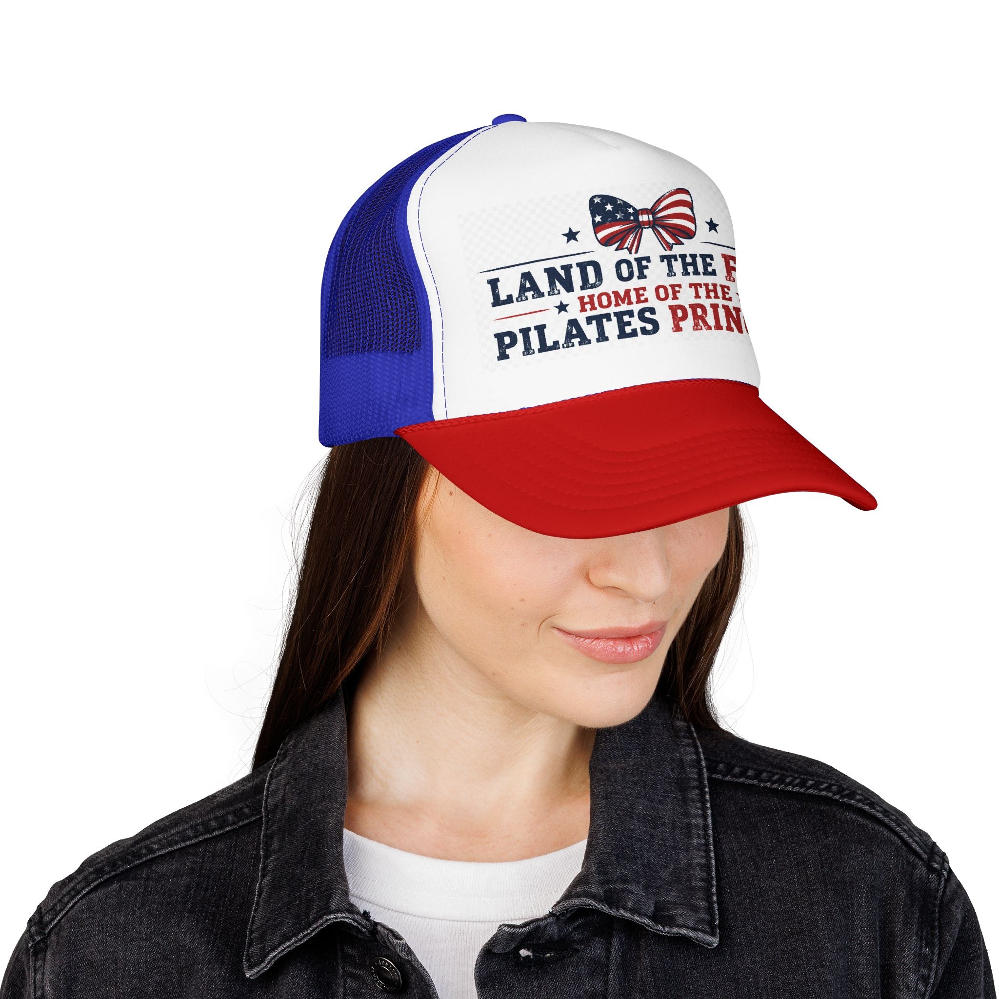 Pilates Princess Trucker Hat — "Land of the Free, Home of the Pilates Princess" USA Foam Cap