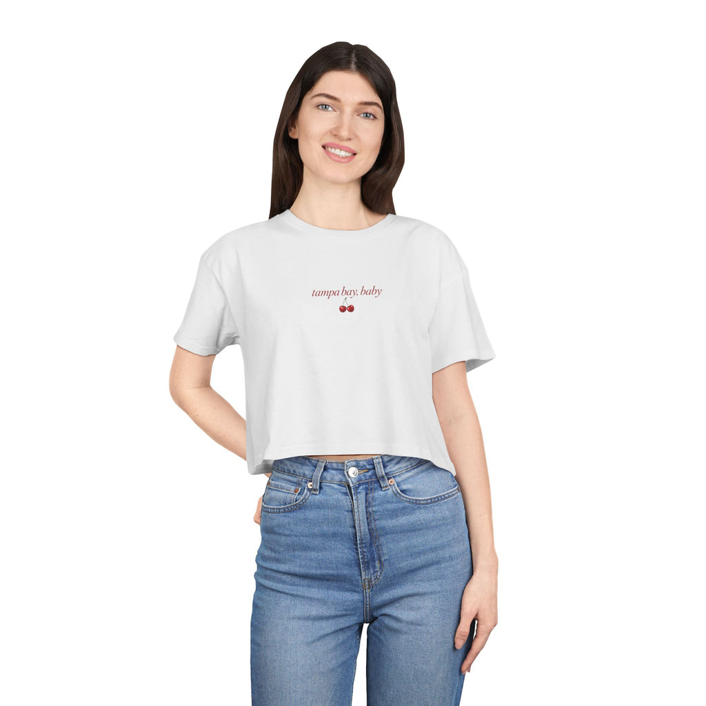Sundays Are For The Girls Crop Tee — Feminine Football Game Day Top