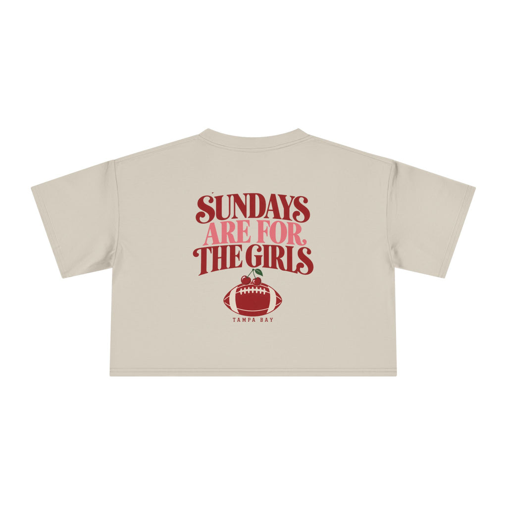 Sundays Are For The Girls Crop Tee — Feminine Football Game Day Top
