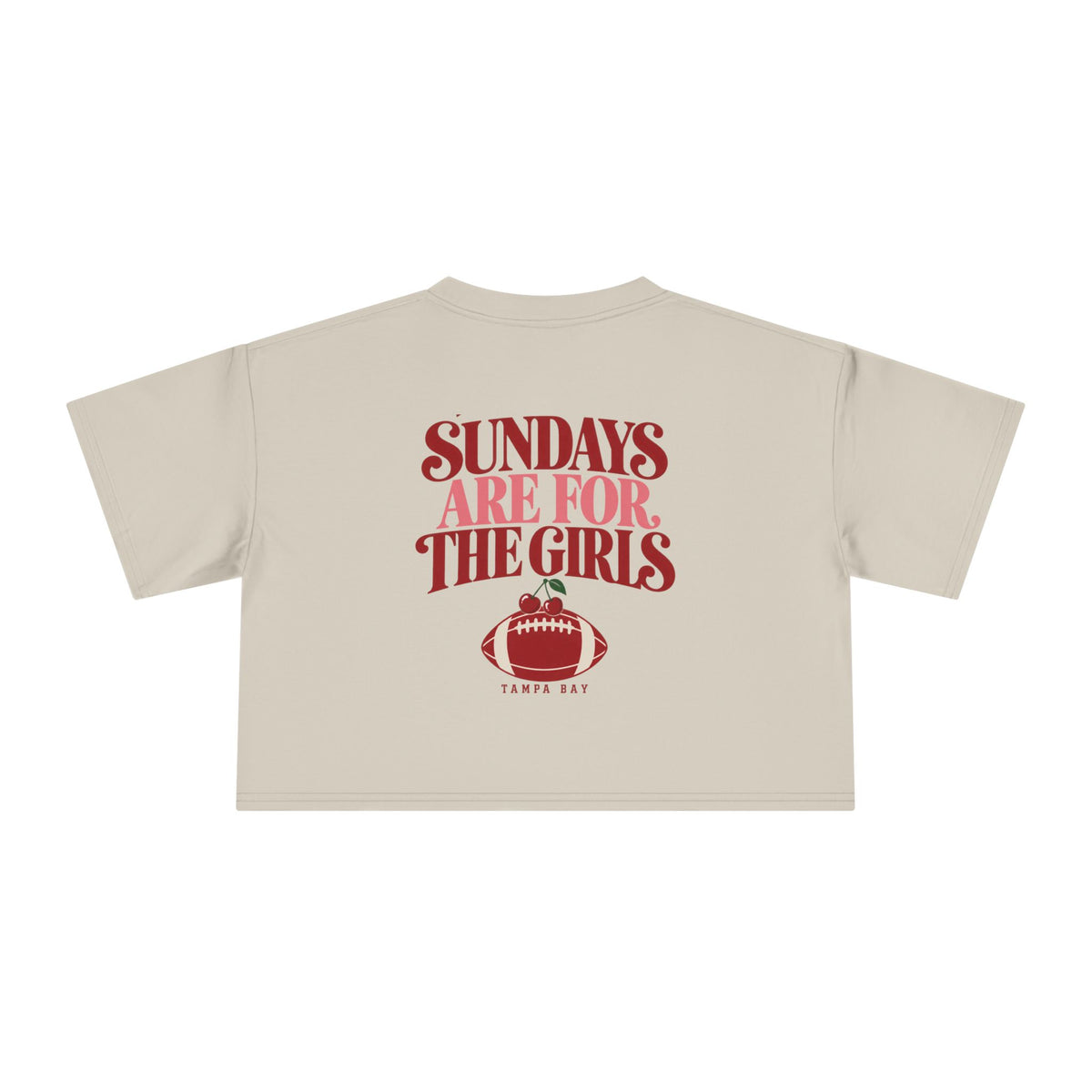 Sundays Are For The Girls Crop Tee — Feminine Football Game Day Top