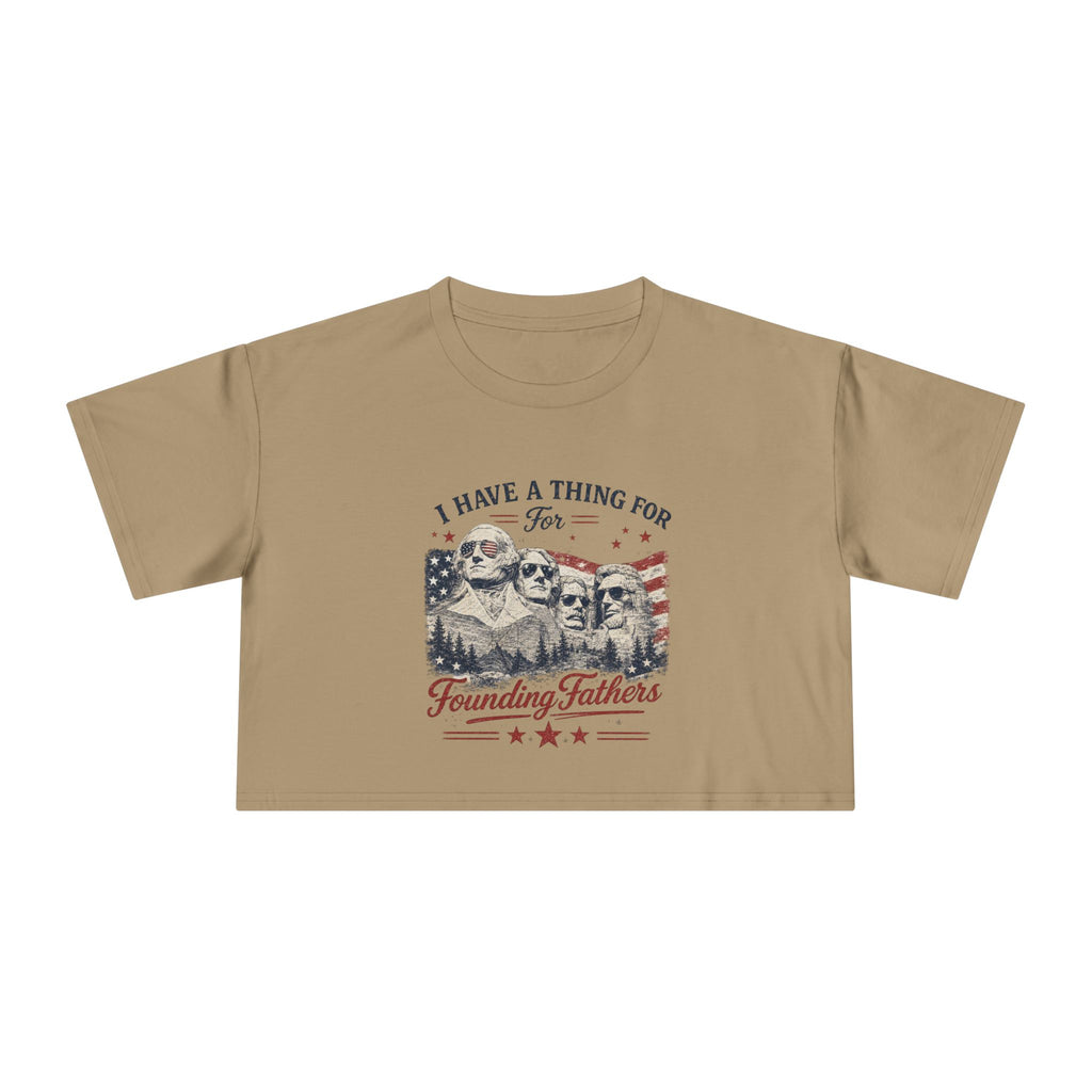 Founding Fathers Daddy Issues Crop Tee — Patriotic Women's Crop Top