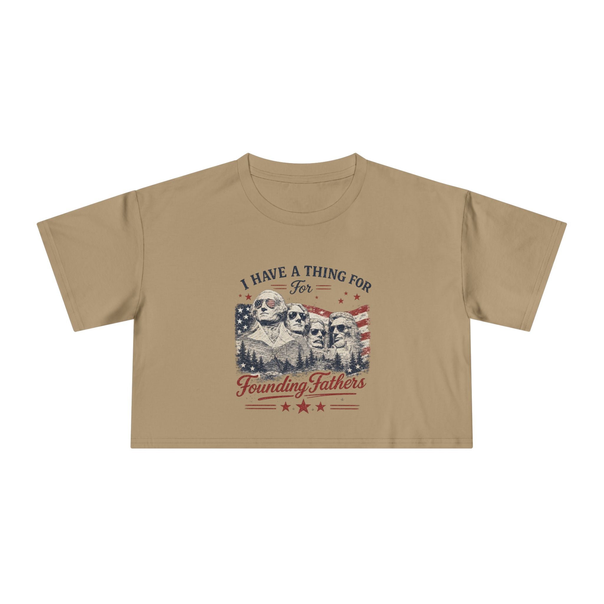 Founding Fathers Daddy Issues Crop Tee — Patriotic Women's Crop Top