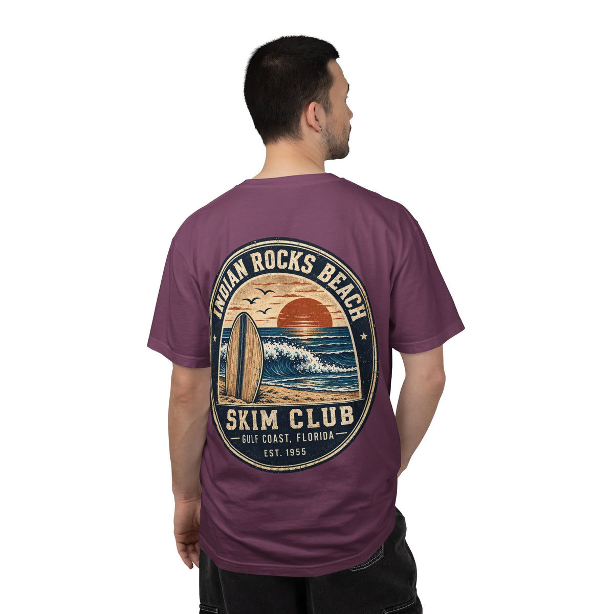 Indian Rocks Beach Skim Club T-Shirt — Retro Surf Sunset Tee