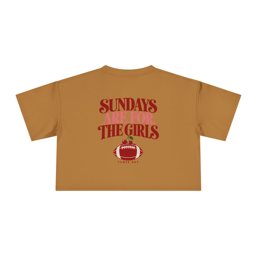 Sundays Are For The Girls Crop Tee — Feminine Football Game Day Top
