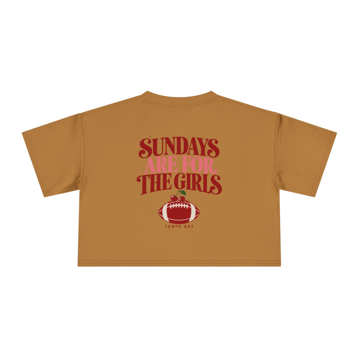 Sundays Are For The Girls Crop Tee — Feminine Football Game Day Top