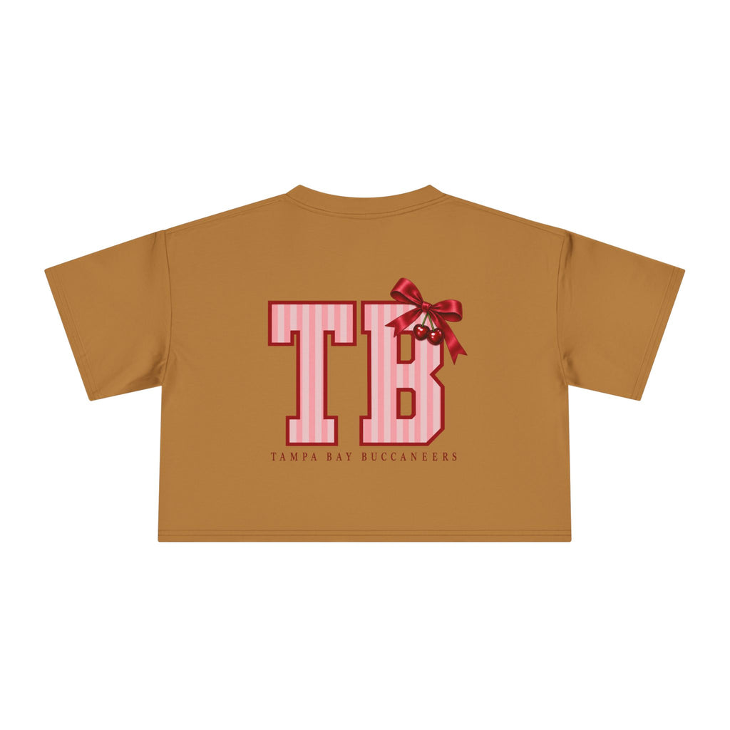 Crop Tee — "this is my football shirt" Tampa Bay Buccaneers Pink TB Crop Tee