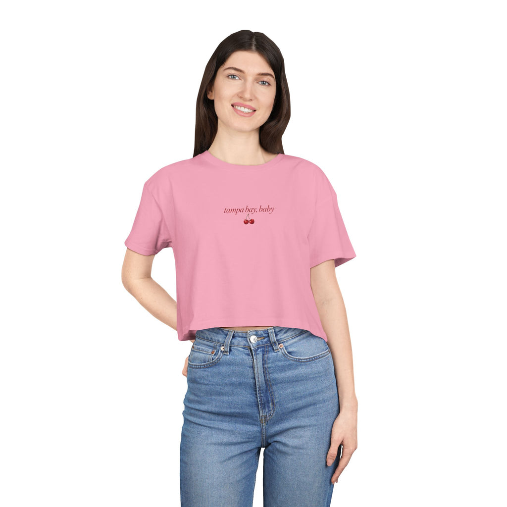 Sundays Are For The Girls Crop Tee — Feminine Football Game Day Top