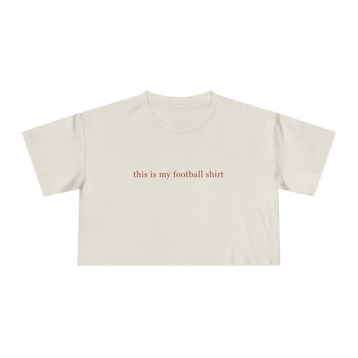 Crop Tee — "this is my football shirt" Tampa Bay Buccaneers Pink TB Crop Tee