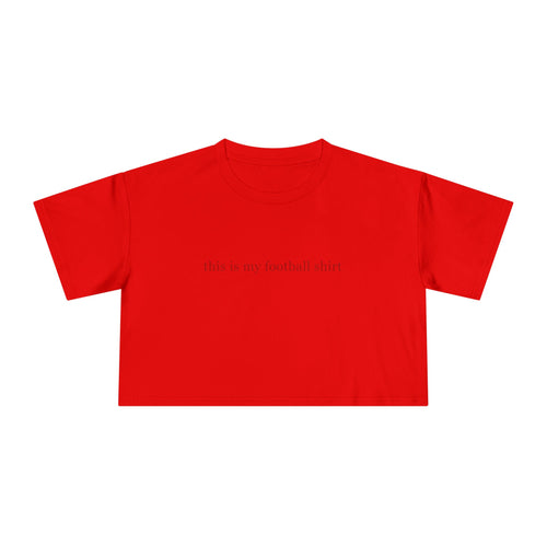 Crop Tee — "this is my football shirt" Tampa Bay Buccaneers Pink TB Crop Tee