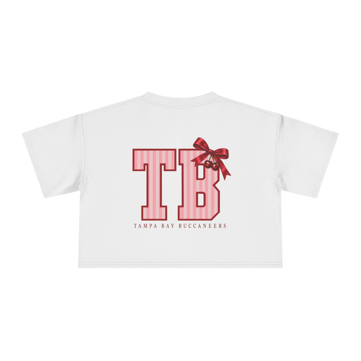 Crop Tee — "this is my football shirt" Tampa Bay Buccaneers Pink TB Crop Tee