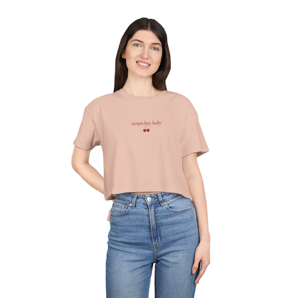 Sundays Are For The Girls Crop Tee — Feminine Football Game Day Top