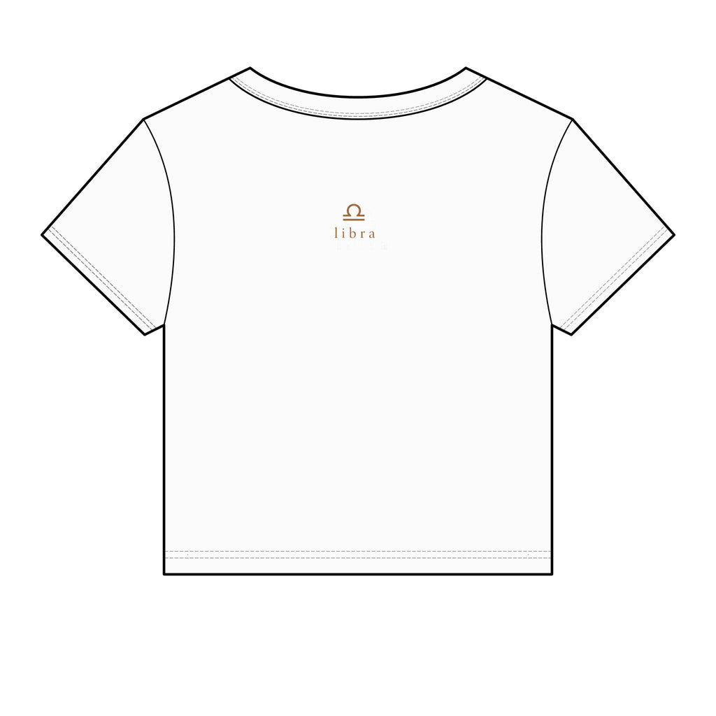 Libra Crop Tee — "i am both big dawg & baby girl" Micro Rib Women's Baby Tee