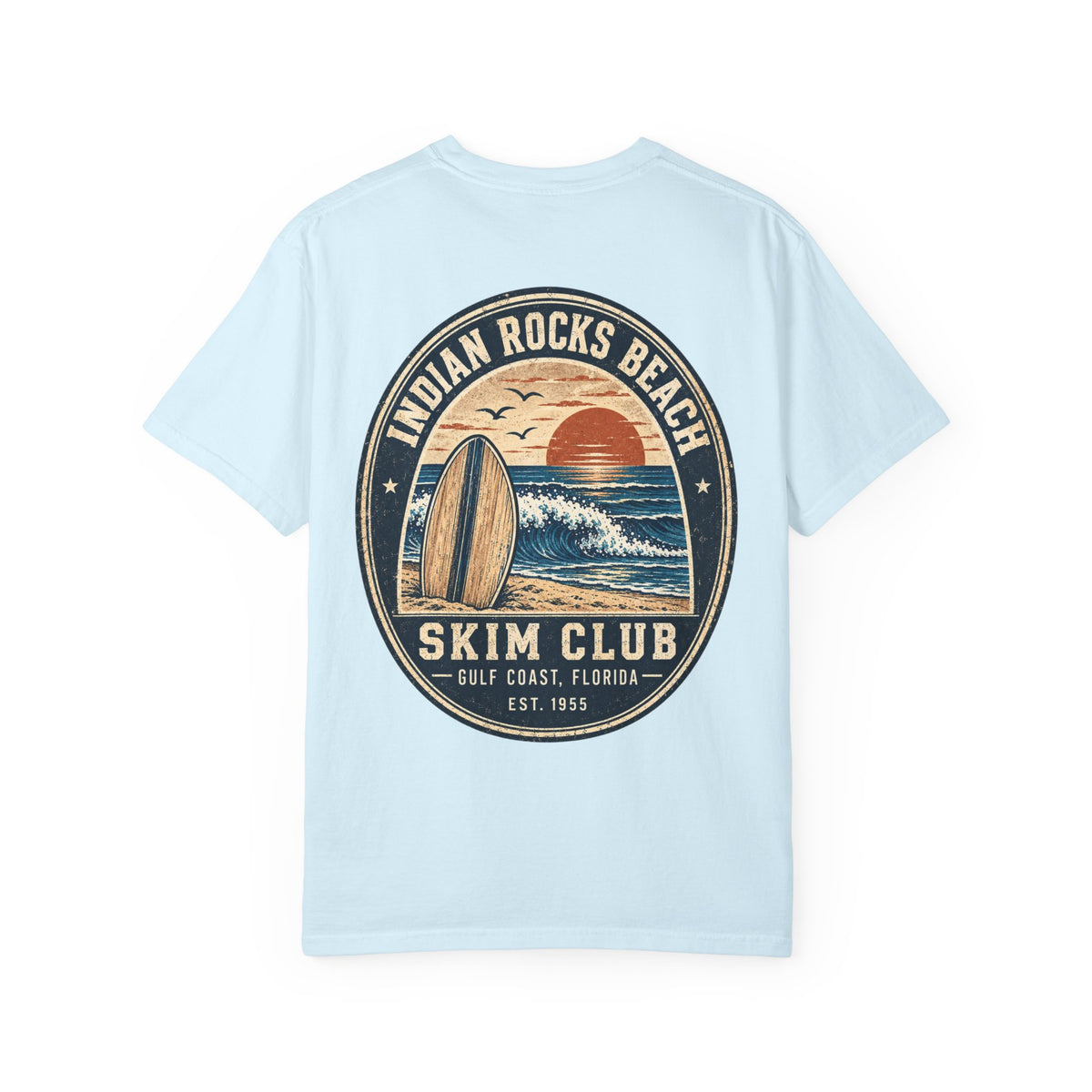 Indian Rocks Beach Skim Club T-Shirt — Retro Surf Sunset Tee