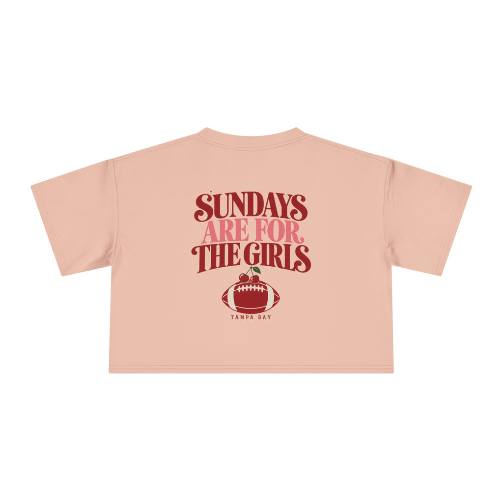 Sundays Are For The Girls Crop Tee — Feminine Football Game Day Top