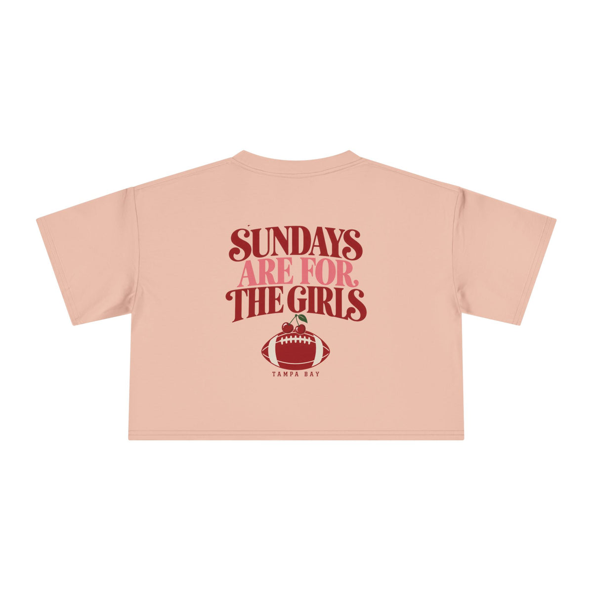 Sundays Are For The Girls Crop Tee — Feminine Football Game Day Top