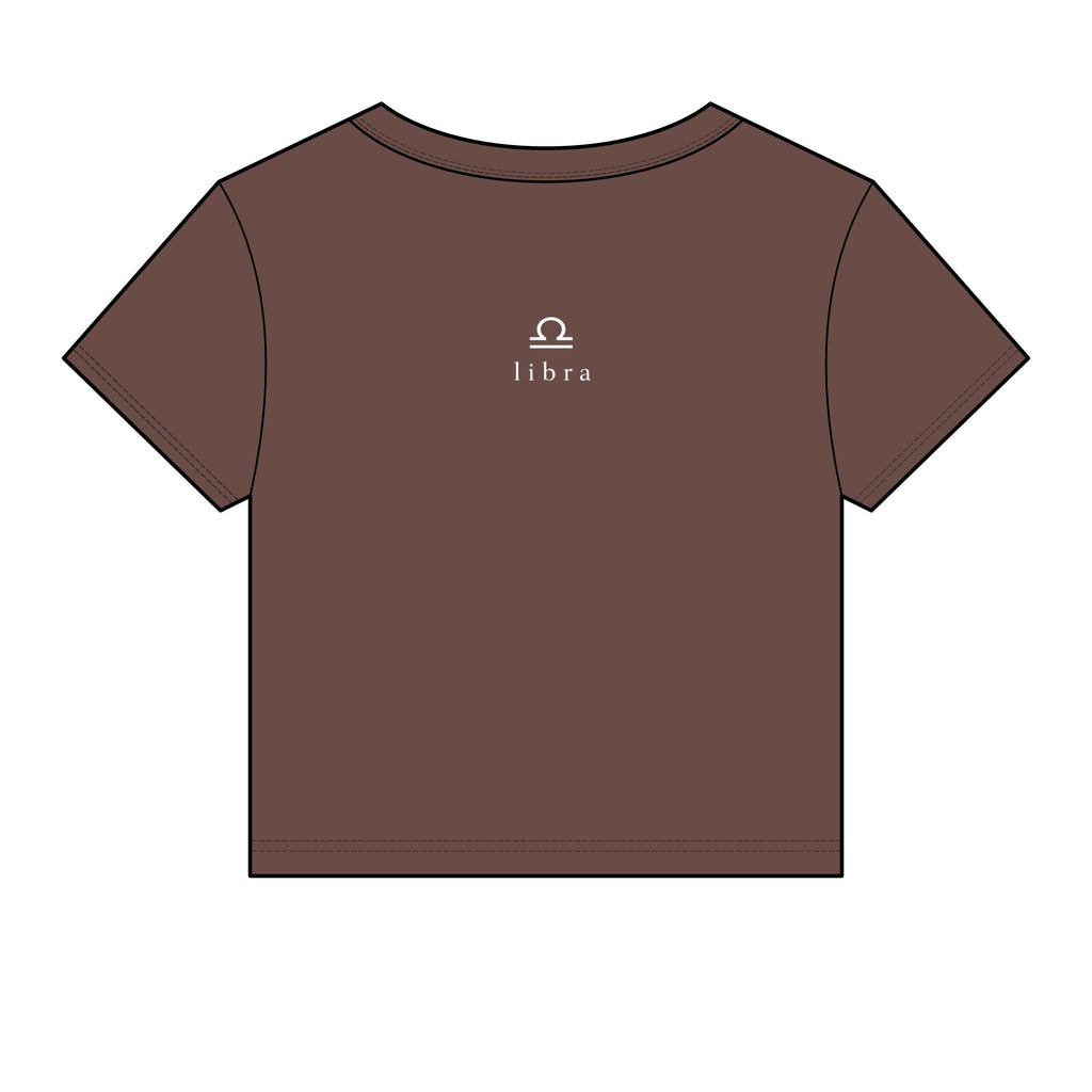 Libra Crop Tee — "i am both big dawg & baby girl" Micro Rib Women's Baby Tee