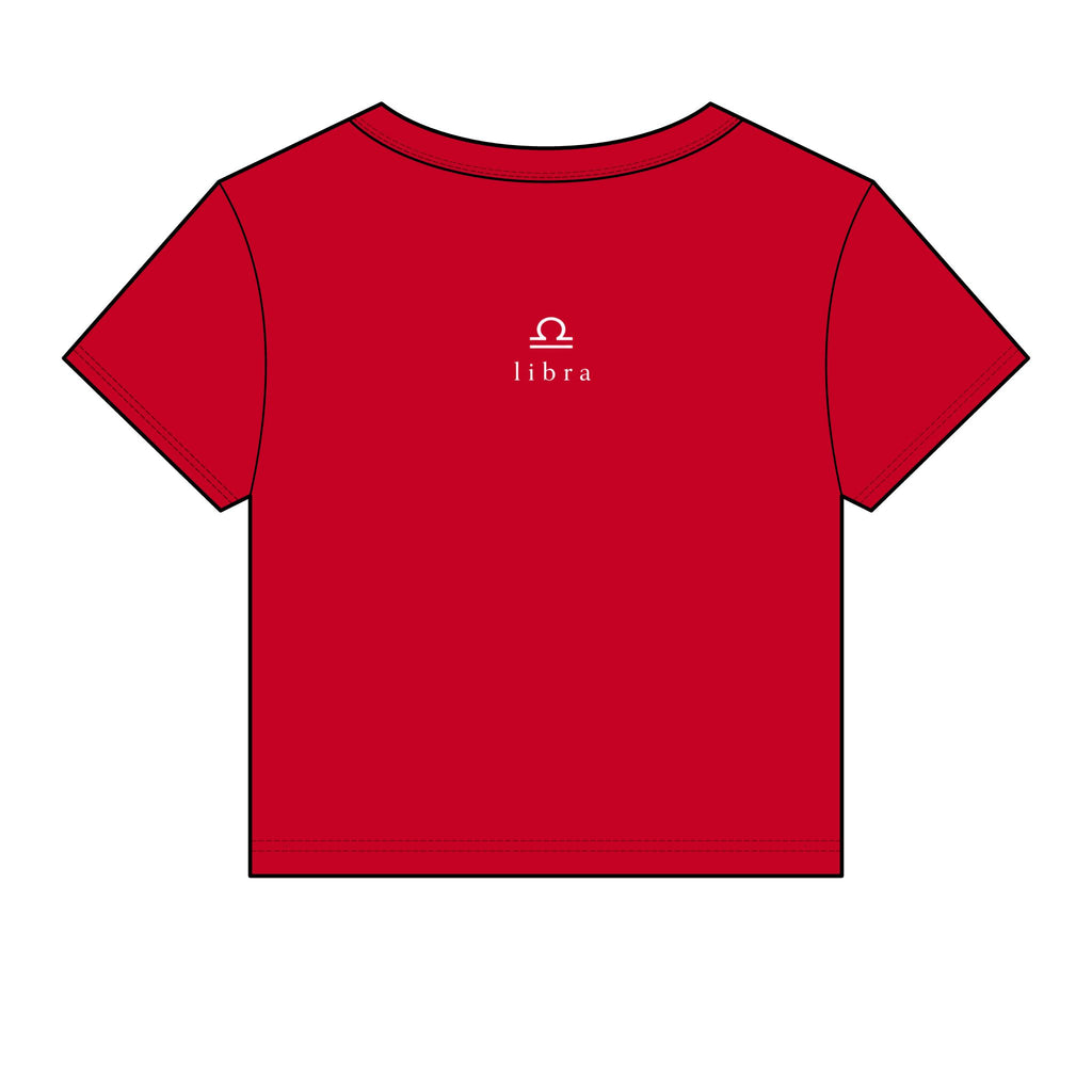 Libra Crop Tee — "i am both big dawg & baby girl" Micro Rib Women's Baby Tee