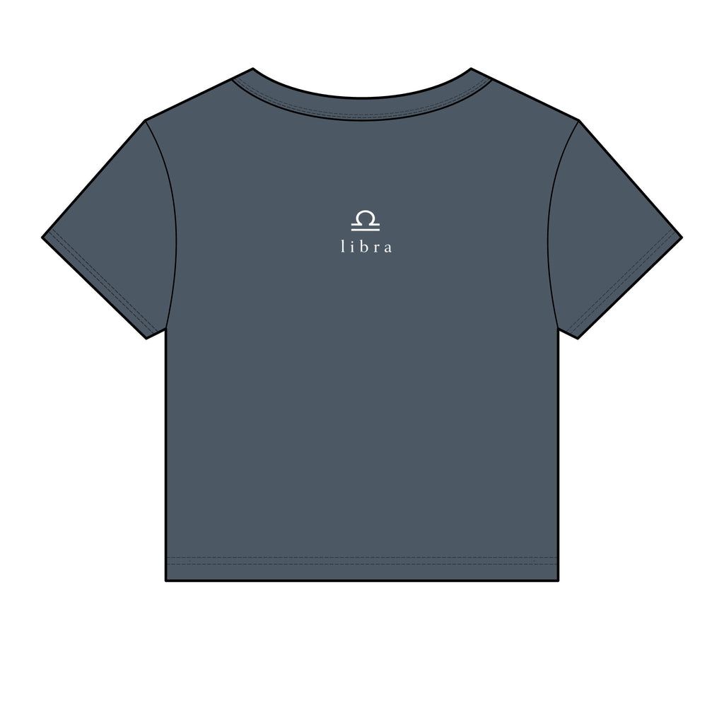 Libra Crop Tee — "i am both big dawg & baby girl" Micro Rib Women's Baby Tee