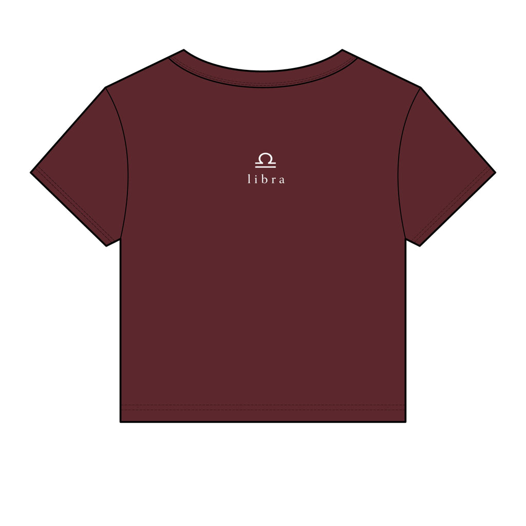 Libra Crop Tee — "i am both big dawg & baby girl" Micro Rib Women's Baby Tee