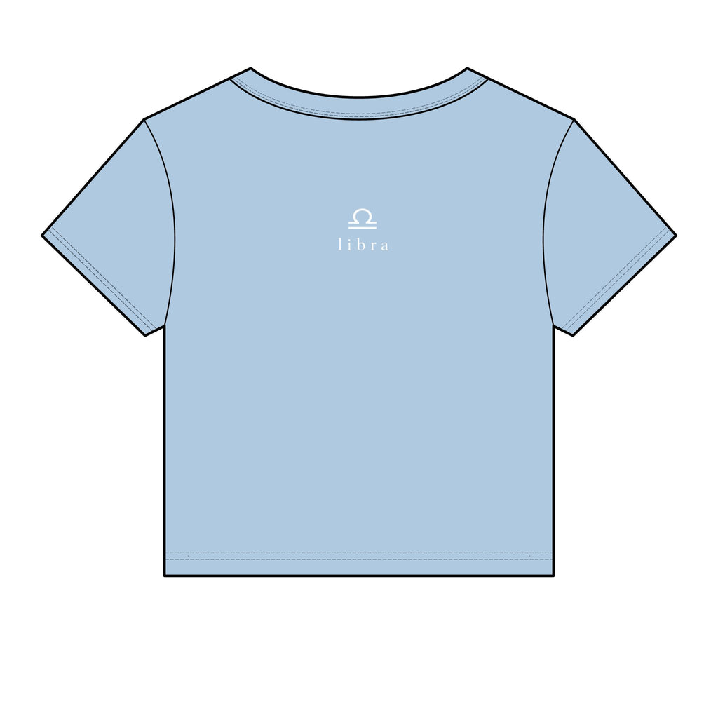 Libra Crop Tee — "i am both big dawg & baby girl" Micro Rib Women's Baby Tee