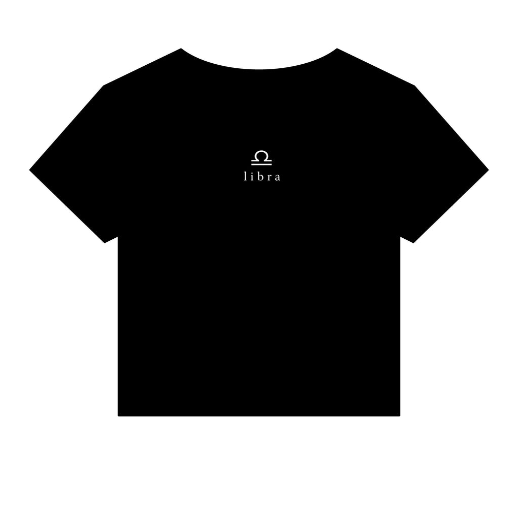 Libra Crop Tee — "i am both big dawg & baby girl" Micro Rib Women's Baby Tee