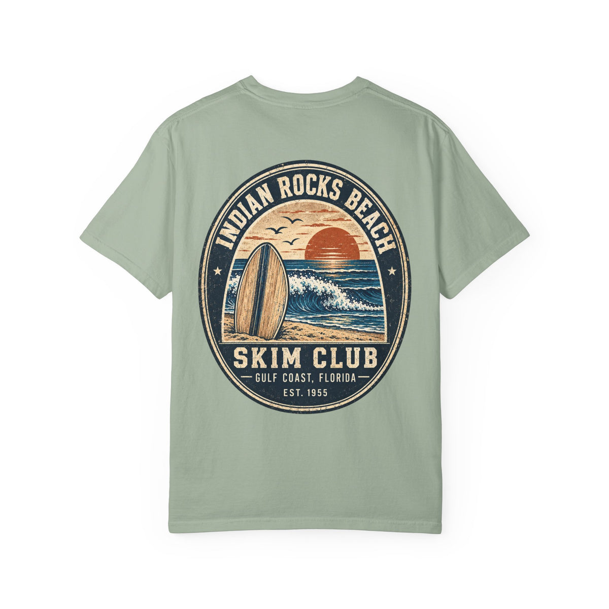 Indian Rocks Beach Skim Club T-Shirt — Retro Surf Sunset Tee