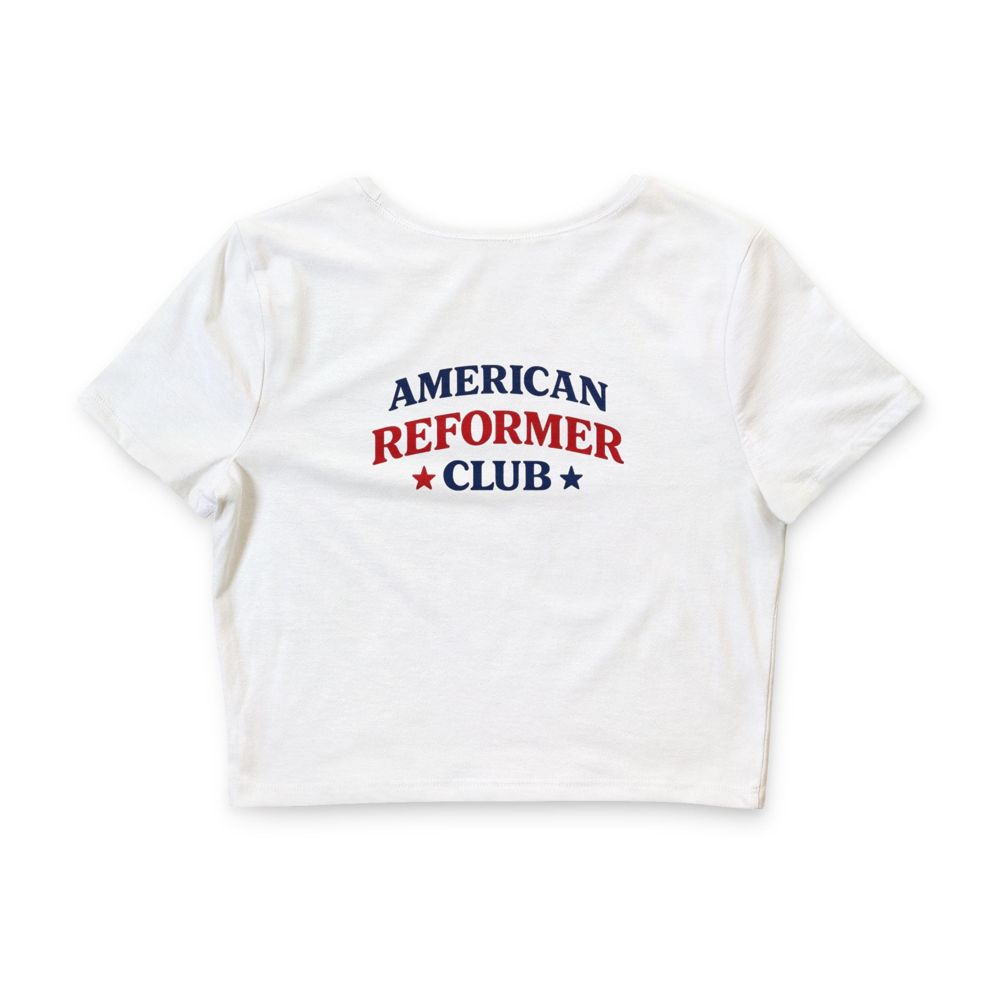 Red, White & Reformer Crop Tee — Patriotic Pilates/Barre Shirt