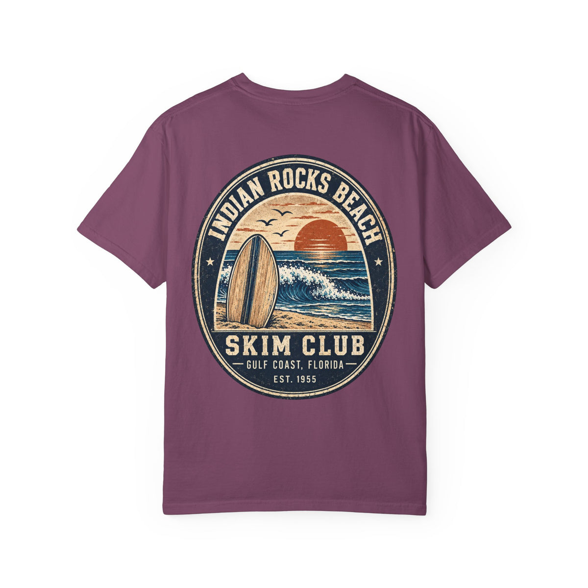 Indian Rocks Beach Skim Club T-Shirt — Retro Surf Sunset Tee