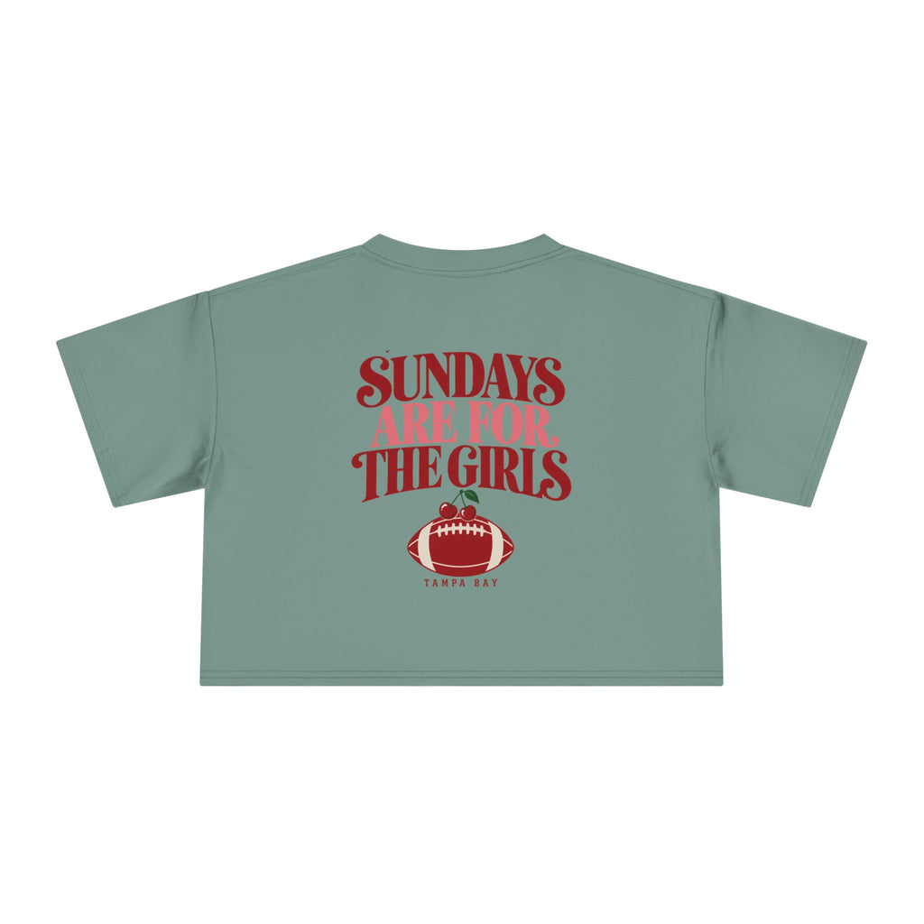 Sundays Are For The Girls Crop Tee — Feminine Football Game Day Top